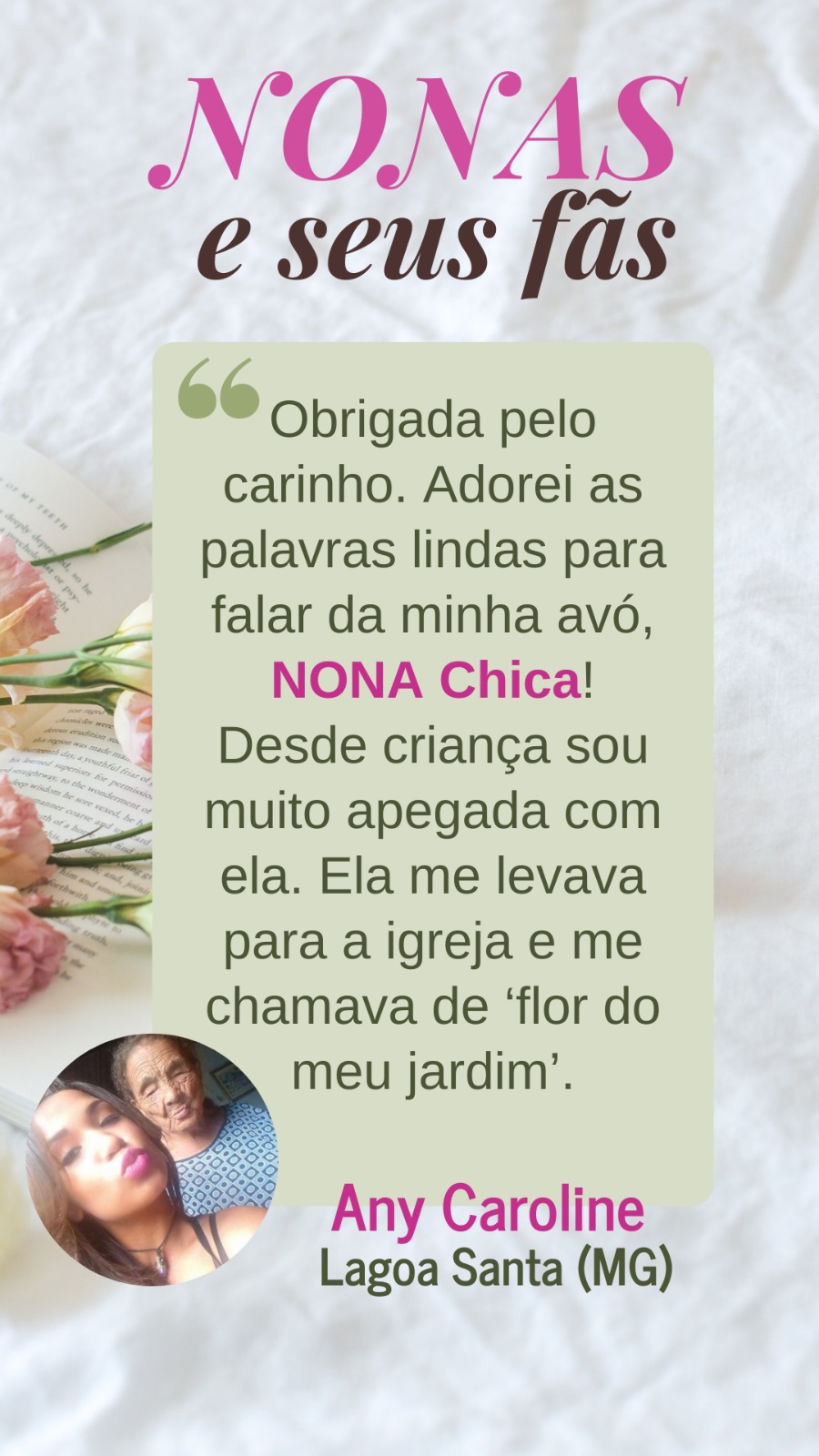 Depoimento de Any Caroline