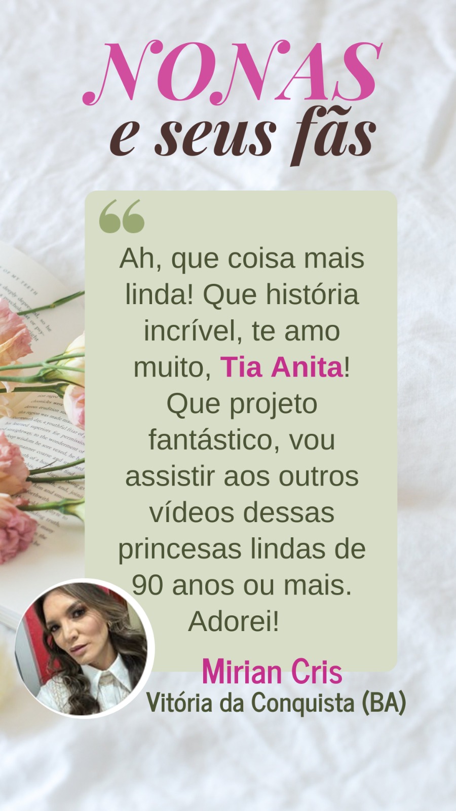 Depoimento de Mirian Cris